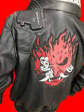 Cyberpunk 2077 100% Original  Cow Hide Leather Jacket Black