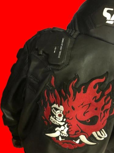 Cyberpunk 2077 100% Original  Cow Hide Leather Jacket Black